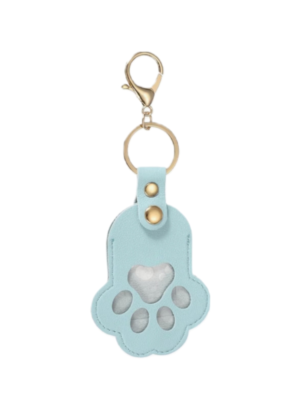 Light Blue Paw Print Pet Memorial Gift Keychain Bag Charm Leather NWT